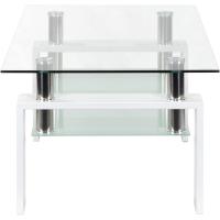 Mesa Moderna de Centro con Tapa de Cristal Transparente y Base de Metal Negro (100x60 cm) - details 16