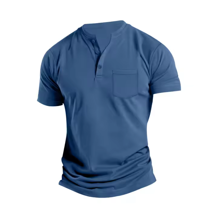 2025 camisa POLO de bolsillo de color sólido informal de negocios para hombre, camiseta de manga corta de gran tamaño. - 1
