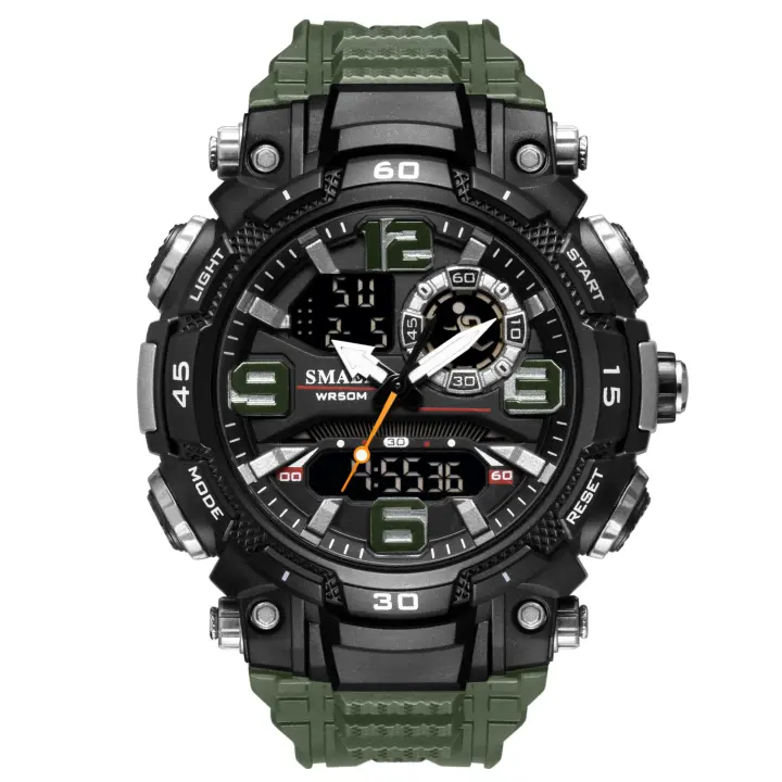Reloj deportivo para hombre Smael resistente al agua con función multifuncional correa de PU estilo casual para exterior - 1