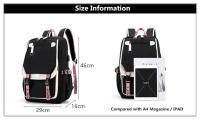 Mochila para Niñas  Mochila de Día al Aire Libre con Puerto de Carga USB 21 Litros Negro Rosa - details 0