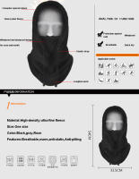 Pasamontañas de invierno para hombres y mujeres, máscaras protectoras de cara completa, pantalla para cara, motocicleta, pesca, terciopelo cálido a prueba de viento, Invierno - details 1