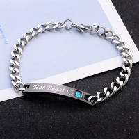 Pulseras de pareja de acero inoxidable para hombres y mujeres, conjunto de joyería a juego, regalo para amante, su Reina, su Rey - details 8