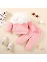 Conjunto de Ropa de Peluche con Capucha para Niña Recién Nacida Sudadera de Manga Larga, Top + Pantalón, Conjunto Cálido Diario para Otoño e Invierno - details 5