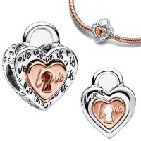 Colgante de candado de amor, pulsera de plata para la fabricación de joyas - details 0