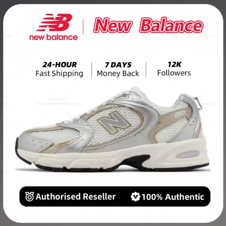 NB 530 Zapatillas deportivas casuales de caña baja, resistentes al desgaste y a los golpes para hombre, mujer, unisex, blancas, modernas y con apliques LETEN - 1