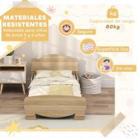 Cama para niños de +3 años 140x70 cm Cama infantil de madera con cabecera en forma de oso Carga 80 kg para dormitorio natural - details 4