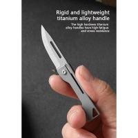 Cuchillo plegable de titanio EDC, Mini llavero, cuchillo de bolsillo, desembalaje, cuchillo exprés, cuchillo de fruta - details 2