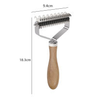 Cepillo de aseo para mascotas, rastrillo de doble cara para perros y gatos, herramienta de deslanado y eliminación de pelo para eliminar el pelo enredado, reduce la caída del pelo largo de razas pequeñas/medias/grandes - details 0