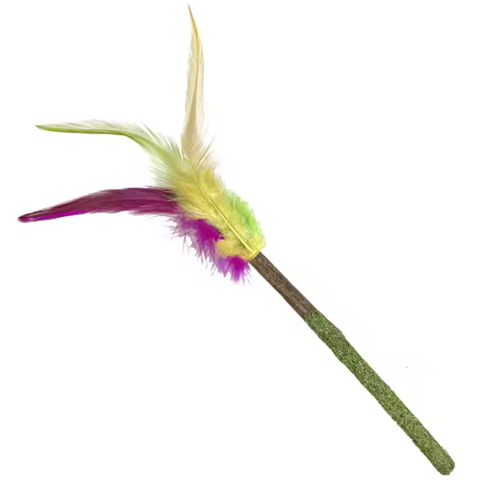 Juguete rompecabezas para gatos, varilla para Molar, resistente a mordeduras, Polygonum Multiflorum, juguete para gatos, bola de hierba gatera, bola de campana de plumas - 1