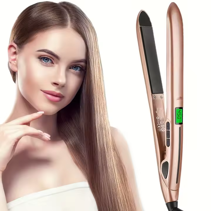 Plancha de pelo 2 en 1, rizador, plancha de cerámica de calentamiento rápido, plancha alisadora de pelo, plancha de pelo profesional - 1