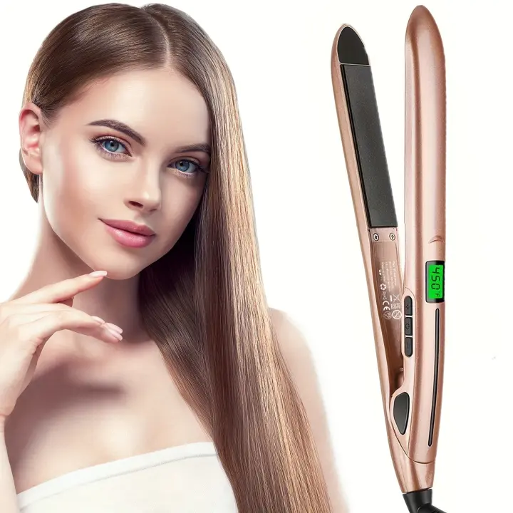 Plancha de pelo 2 en 1, rizador, plancha de cerámica de calentamiento rápido, plancha alisadora de pelo, plancha de pelo profesional - 1