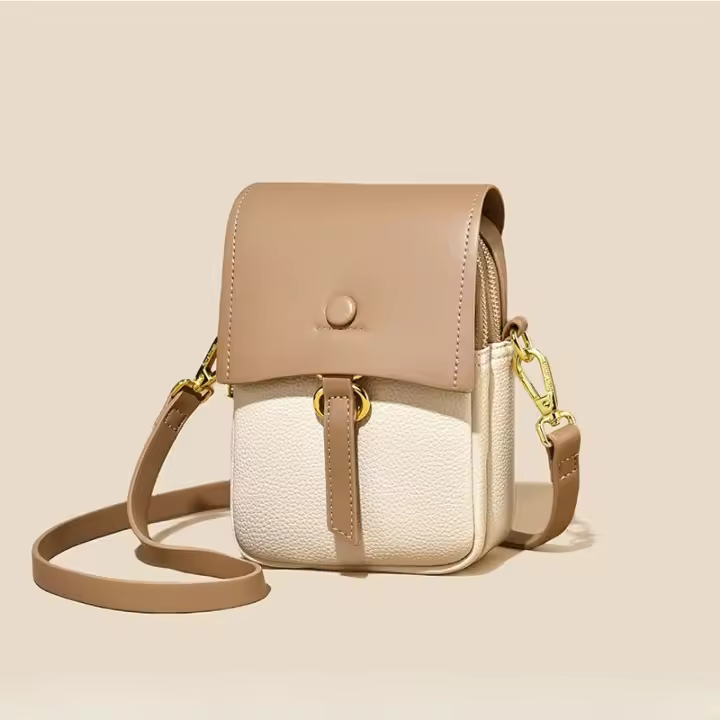Bolsos cruzados informales a la moda para mujer, bolso para teléfono móvil con cremallera y solapa portátil para exteriores, mini bolso pequeño de viaje de PU suave de lujo, bolso de hombro - 1