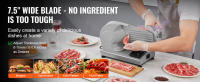 SucceBuy Cortadora de carne eléctrica de 180 W, hoja de acero inoxidable SUS420 de 7,5 pulgadas, espesor ajustable de 0 a 0,6 pulgadas, fácil de limpiar, ideal para carne, pan, jamón y queso - details 1
