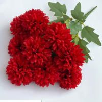 Ramo de hortensias artificiales de 9 cabezas, 42cm, flores de crisantemo simuladas de seda, accesorios de fotografía de bolas de flores artificiales - details 4