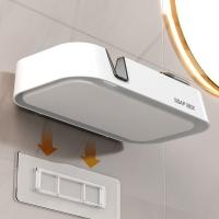 Jabonera de montaje en pared, caja de jabón de agua autodrenante con ahorro de espacio, contenedor de cepillo, soporte de jabón sin taladro para Baño - details 5