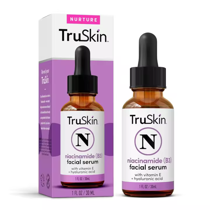 TruSkin (B3) Suero de niacinamida para el rostro: minimiza la apariencia de los poros, equilibra la humedad y el tono, hidrata y calma con ácido hialurónico, vitamina E, aceite de aloe y aguacate, 1 fl oz - 1