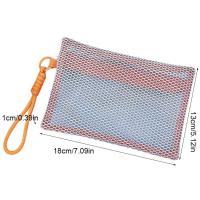 Bolsa de maquillaje de nailon con asa, bolsa de cosméticos de malla ligera transparente, monedero, bolsa de maquillaje portátil reutilizable, lápiz labial - details 0