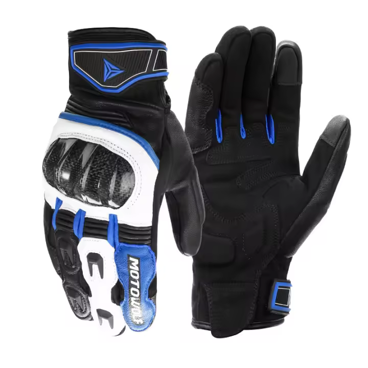 Guantes de Motocicleta de Cuero de Alta Calidad Touch Screen de Dedos Completos - 1