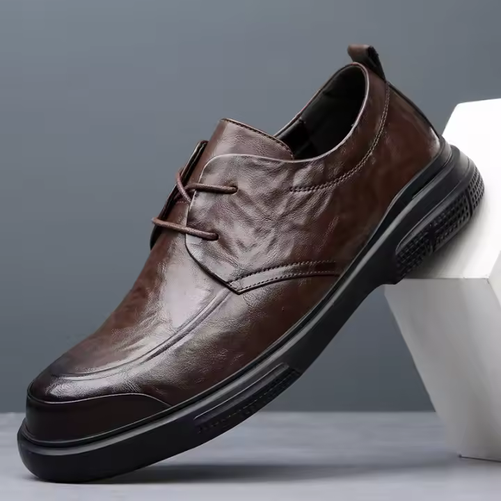 Nuevos zapatos de cuero para hombres zapatos de cuero casuales transpirables de negocios de un pedal - 1