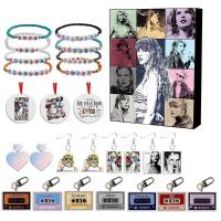 Pulseras con tema de Taylor Swift para fiesta de Navidad, Kit de adornos, accesorios, calendario de Adviento, cuenta atrás de 24 días, caja ciega, regalos - details 0