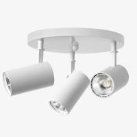 Lámpara LED de techo de 3 lámparas, color blanco mate, montaje empotrado para interiores, accesorio de foco direccional ajustable, cerca del techo para pasillo de cocina, kit de lámpara de pista LED moderna - details 3