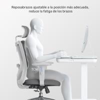 Silla de escritorio para computadora con reposacabezas ajustable y soporte lumbar, respaldo alto, silla ejecutiva giratoria para oficina en casa (azul claro) - details 51