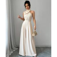 Verano 2025 Nuevo En Europa Y América Ropa De Mujer, Mono con Cremallera Pierna Ancha Sin Mangas Cierre De La Cintura Mono con Cuello Alto - details 4