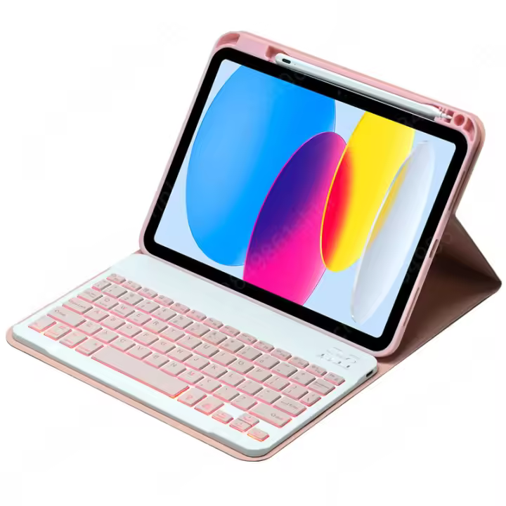 Funda de teclado retroiluminada de 7 colores para Xiaomi Pad 5 Pro Mi Pad 5, estuche de 11 pulgadas con portalápices, teclado compatible con Bluetooth - 1