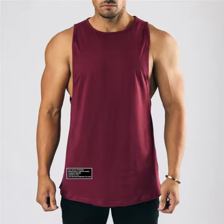 Camiseta de algodón sin mangas para hombre, camiseta sin mangas para gimnasio, culturismo, entrenamiento, Fitness muscular, chaleco que absorbe la humedad, gran oferta, Verano - 1