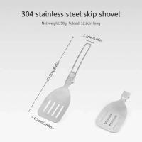 Cuchara de sopa plegable de acero inoxidable para acampar al aire libre, utensilios de cocina portátiles resistentes al desgaste, herramientas - details 29