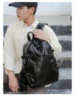 Mochila Casual Vintage de Cuero PU Suave Gran Capacidad Impermeable Bolsa de Hombro para Laptop - details 12