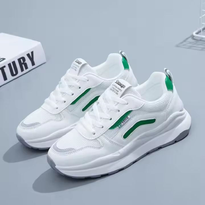 Zapatillas de deporte de malla transpirable con cordones, base suave, zapatos casuales de moda para mujer, versátiles y livianos - 1