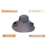 B48B-Sombrero de pescador con protección solar, ventilador para acampar al aire libre, senderismo, pesca, gorra de carga solar portátil con dos ventiladores - details 4