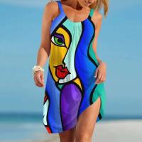 Vestido de Verano de Estilo Artístico Vestido Corto Casual con Estampado 3D para Mujeres - details 3
