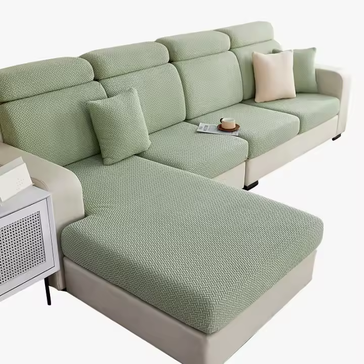 Coolazy-funda de cojín gruesa ajustada para sala de estar, funda de asiento Jacquard elástica, Protector de muebles, sofá seccional - 1