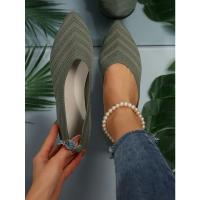 Nuevos Zapatos planos con punta puntiaguda para oficina, barco, Color sólido, tejidos, sin cordones, zapatillas De Ballet informales, mocasines para Mujer, Zapatos De Mujer - details 37
