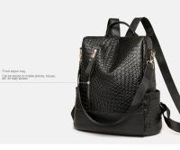 Mochilas de patrón tejidas de cuero suave para bolsos de moda para mujeres y mochilas de gran capacidad para mujeres - details 22