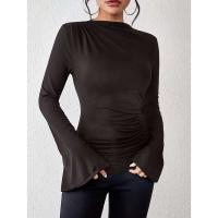 Camisetas coreanas para mujer Mia Muse, manga de campaña, cuello redondo, corte cansado, camisetas diarias - details 7