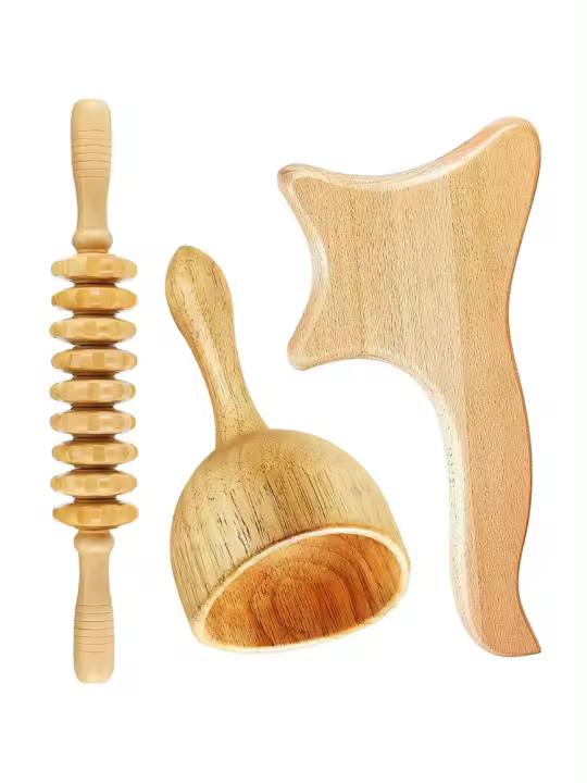 Masajeador de Madera para Terapia Lymphática Alivio del Dolor Muscular Corporal Tamaño Multi SML - 1