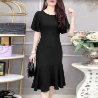 ZANZEA-Vestidos elegantes de sirena para mujer, Vestidos de fiesta ajustados con dobladillo con volantes y manga corta a la moda, bata Lisa Vintage de verano - details 2