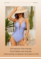 Bañador de una pieza con tirantes para mujer, traje de baño adelgazante con cuello Halter ahuecado, Sexy, ropa de playa - details 2