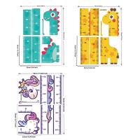Pegatinas De Altura Con Diseño De Unicorno Dinosaurio Y Giraffa Para Niños Decoración De Pared Para Dormitorio De Colegio 3D PVC - details 8