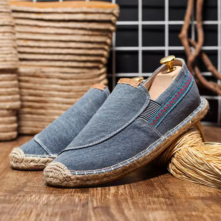 Ropa de verano de pescador de lona para hombre, zapatos casuales transpirables de moda, zapatos - 1