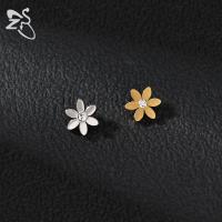ZS 1 pieza de acero inoxidable, ancla dérmica para hombres y mujeres, lazo con flor, piercing dérmico con cristal CZ, microperforación dérmica que se oculta en la piel. - details 6