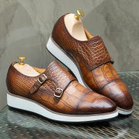 Moda hecha a mano de gama alta casual Munch zapatos de cuero de negocios de cuero de vaca - details 0