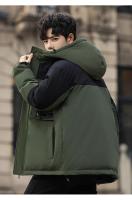 Otoño e invierno militar verde hombres y mujeres abajo chaqueta ropa de trabajo engrosada - details 0