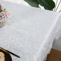 Battilo Ence mesa de comedor rectangular floral blanco bordado mantel impermeable, boda, fiesta, hogar - details 36