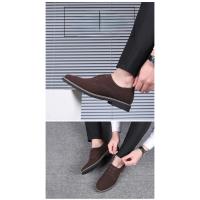 Zapatos informales de gamuza para hombre, calzado con cordones, Oxford azul, planos, transpirables, talla grande 38-48 - details 24