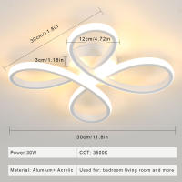Lámpara de Techo LED Floral de Aluminio Goeco 30W, 3375LM, Iluminación Interior Moderna, Blanco, 30x30x7cm - details 1