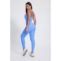 Traje de yoga sin costuras para mujer Mono de cuerpo completo Medias de fitness con espalda cruzada abierta - details 9